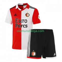 Camisola Feyenoord Rotterdam Criança Equipamento Primeiro 2022-2023 Manga Curta